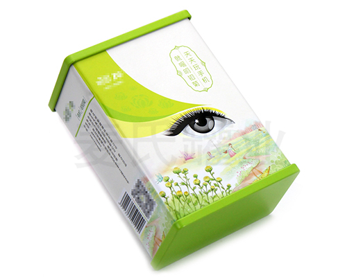 明目菊花茶鐵盒子包裝,花草茶馬口鐵盒,獨(dú)特浮雕激凸工藝,用精湛的工藝彰顯麥?zhǔn)瞎迾I(yè)12年定制包裝的傳承歷史,材質(zhì)有0.23mm鍍錫馬口鐵,真材實(shí)料,相比紙質(zhì)、三片罐，新穎包裝更高檔次