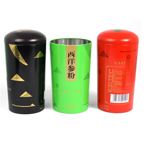 西洋參粉鐵罐；圓形山楂粉包裝罐定制